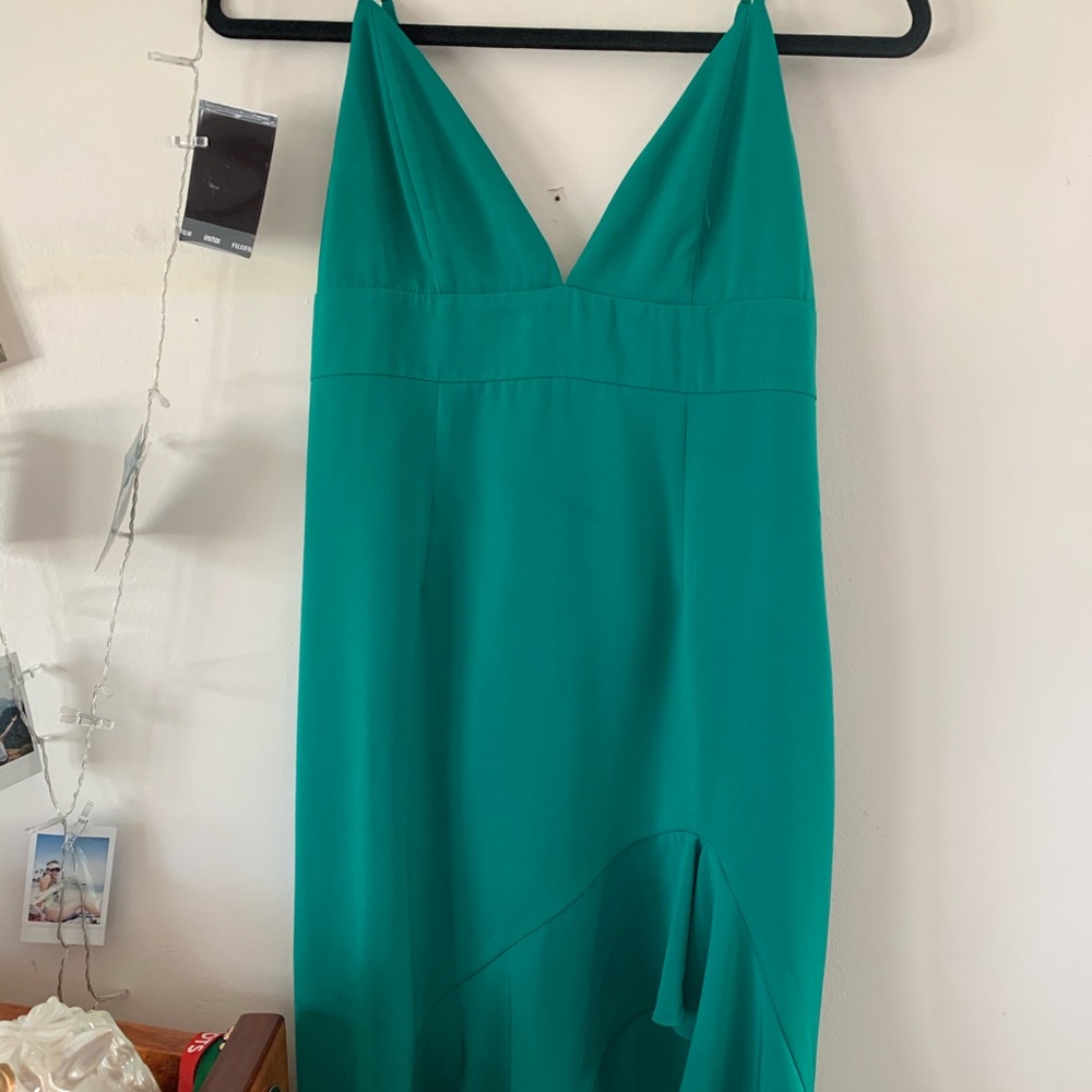 Emerald green high low dress